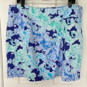 IBKUL Blue and Aqua Paisley Skort